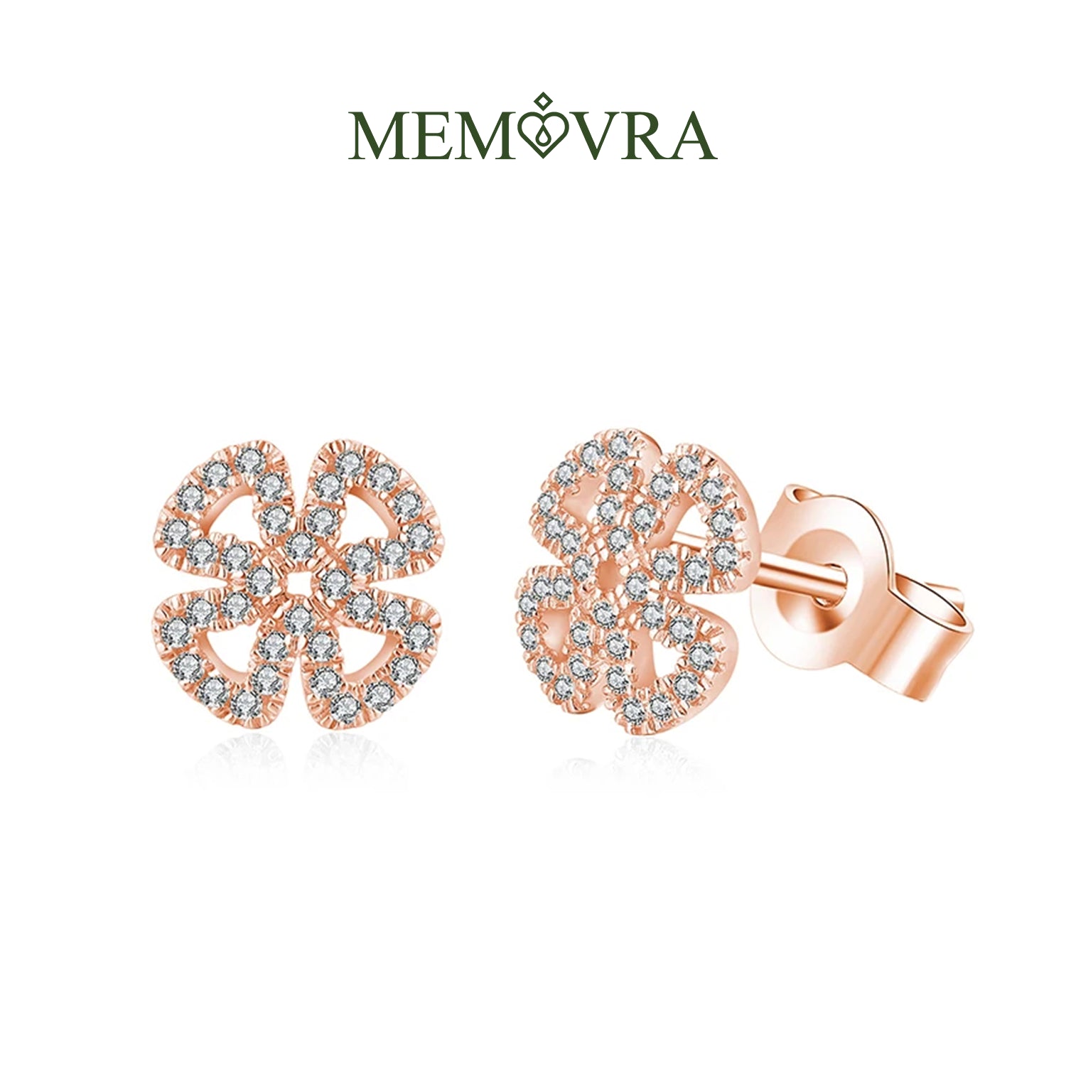 Snowflake Sparkle Moissanite Stud Earrings